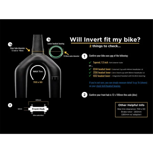 בולם קדמי לאופני גראבל אינברט 40 ממ CANE CREEK Invert Climb Switch